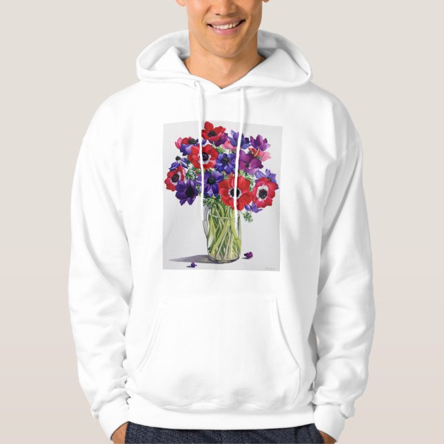 Sudadera Anémonas en un jarro de cristal (Anverso)