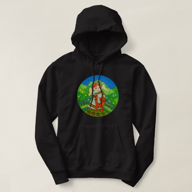 Sudadera Ángel con decoración de navidades gatos 260. (Diseño del anverso)