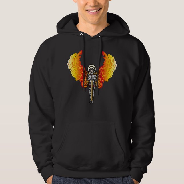 Sudadera Ángel con espada y alas de fuego (Anverso)