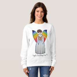 Sudadera Ángel de color de agua con alas arco iris leyendo