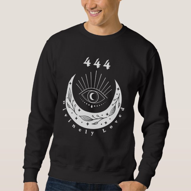 Sudadera Angel Number 444 Divinely Loved The Eye Moon (Anverso)