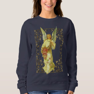 Sudadera Ángel Vintage con Rosas en Marco Ornamentado