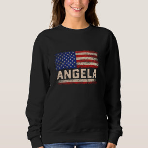 Sudadera Angela Nombre Shirt Angela Nombre Bandera American