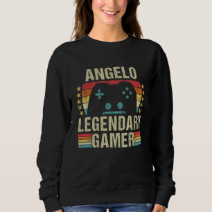 Sudadera Angelo Gamer Retro Juego de Vintage Personalizado
