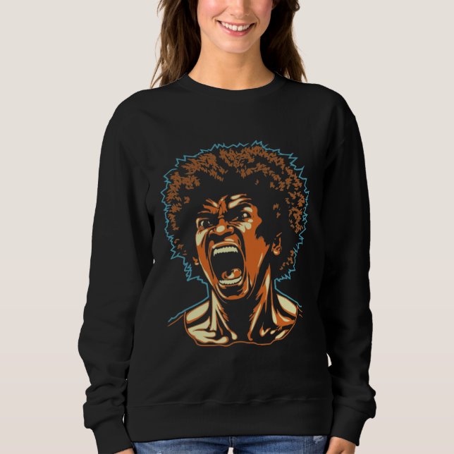Sudadera Angry African American Teenager Afro Black Pride   (Anverso)