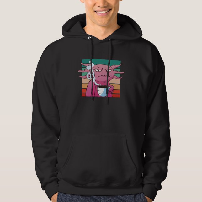 Sudadera Angry axolotl coffee cup evil eye annoyed (Anverso)