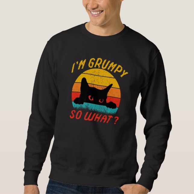 Sudadera Angry cat meme I'm grumpy so what Premium (Anverso)