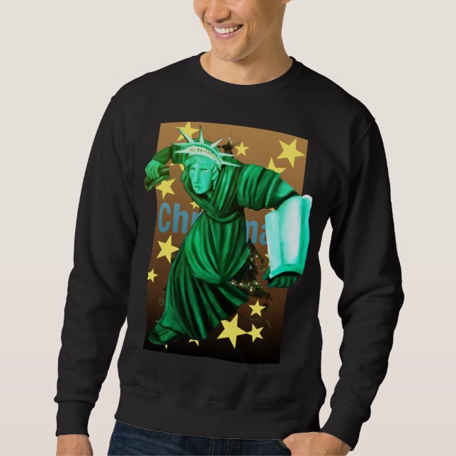 Sudadera Angry Lady Liberty Gets Up To Fight For Christmas (Anverso)