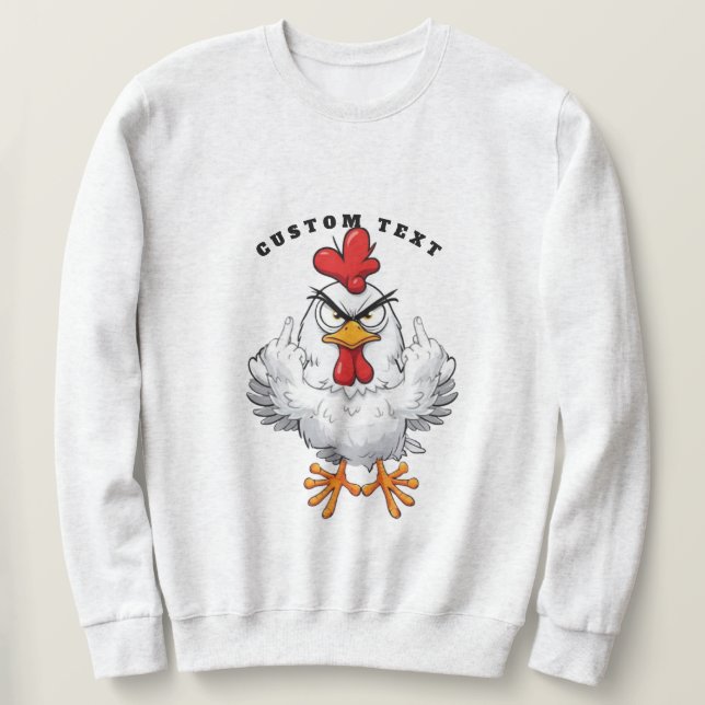Sudadera Angry Rooster Flip Bird - Custom Meme Pun (Anverso del diseño)