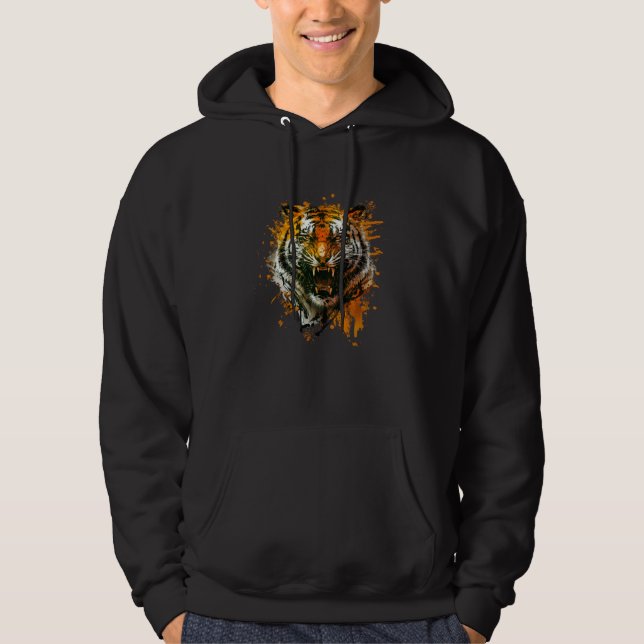 Sudadera Angry Tiger for wild animal  Graphic (Anverso)