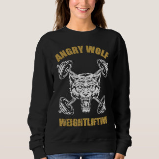 Sudadera Angry Wolf Weightlifting Vintage Old School Grungy