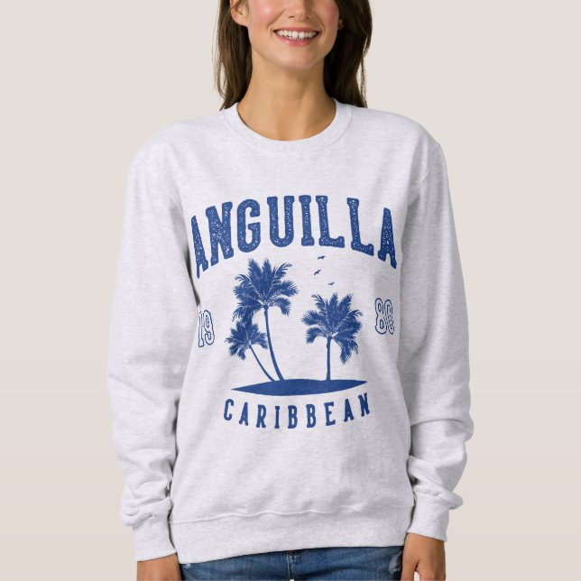 Sudadera Anguilla Palma del Caribe 1980 (Anverso)