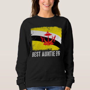 Sudadera Angustiada Bandera de Brunéi Mejor Tía Patriótica