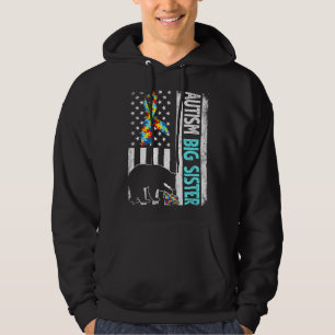 Sudadera Angustiada bandera estadounidense autismo Gran Her