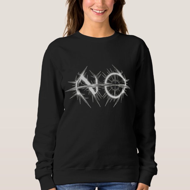 Sudadera Anillo con púas "NO" y barra angular (Anverso)