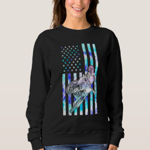 Sudadera Anillo de bicicleta sucia tinte bandera estadounid