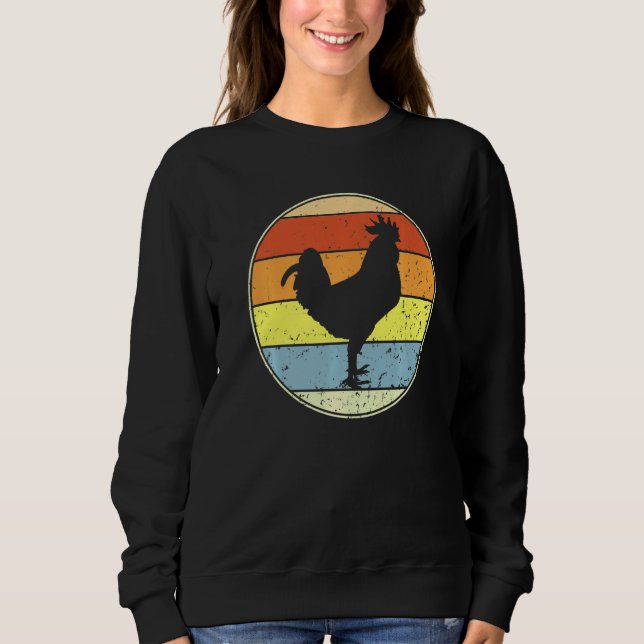 Sudadera Anim de la granja de la silueta de pollo de época  (Anverso)