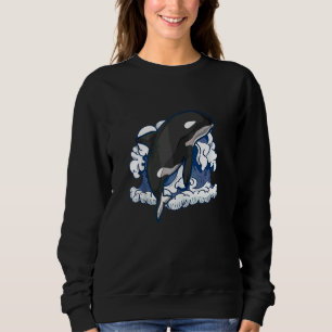 Sudadera Animal Animal Marino Olas Orca Ballena Asesina Ta