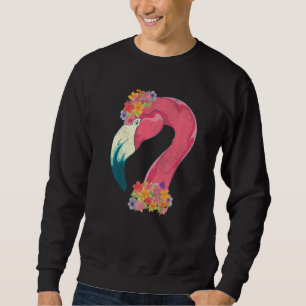 Sudadera Animal Ave Tropical Flores Vintage Flamenco Rosa