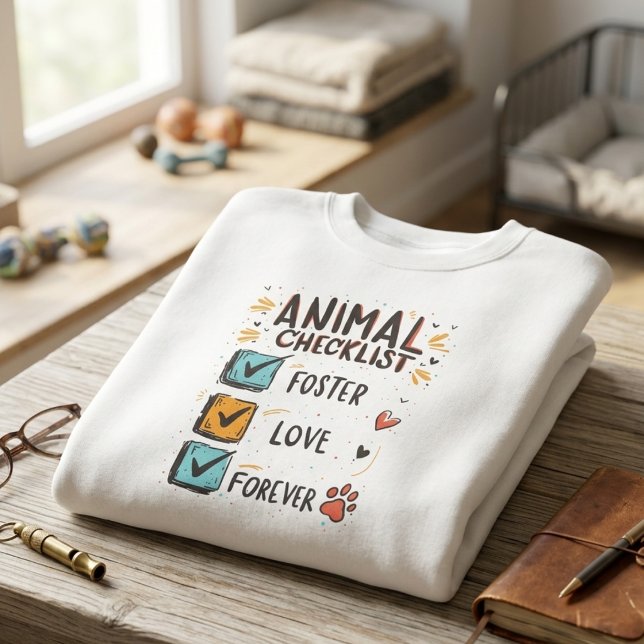 Sudadera Animal Checklist Foster Love Forever Rescue Gift (Pet foster love sweatshirt)