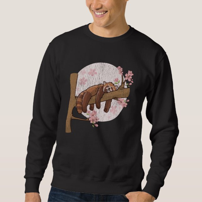 Sudadera Animal durmiente perezoso de panda roja (Anverso)
