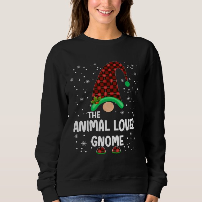 Sudadera Animal  Gnome Buffalo Plaid Matching Family Christ (Anverso)