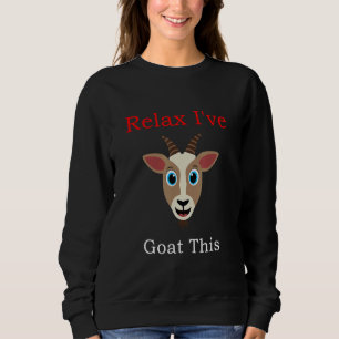 Sudadera Animal Gráfico De Cabra Diciendo Relax Ive Goat Co