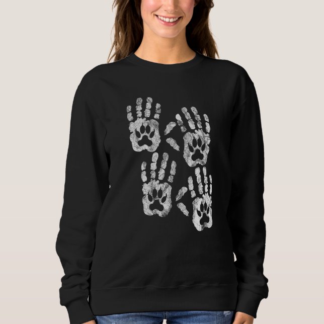 Sudadera Animal Lover Hand Cat or Dog Paw Together Forever  (Anverso)