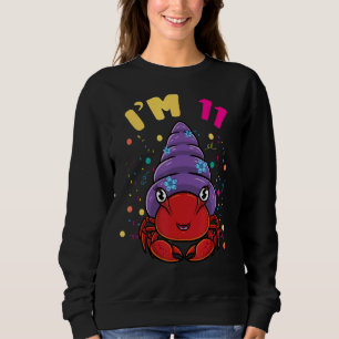 Sudadera Animal marino I m 11 Hermit Crab 11th Birthday