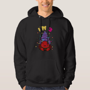 Sudadera Animal marino Im 3 Hermit Crab 3 cumpleaños