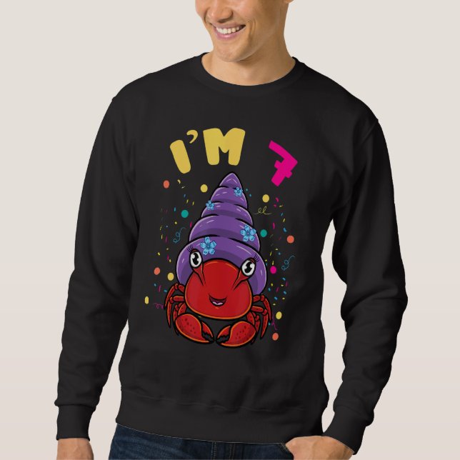 Sudadera Animal marino Im 7 Hermit Crab 7 cumpleaños (Anverso)