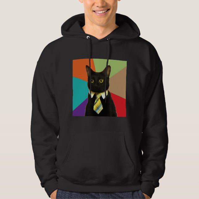 Sudadera Animal Meme del consejo del gato del negocio (Anverso)