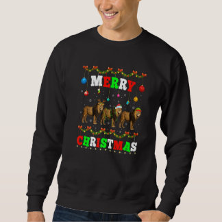 Sudadera Animales alumbran Feliz Navidad Santa León