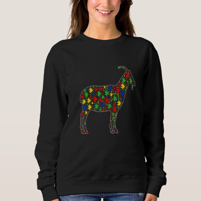 Sudadera Animales de cabra divertidos desconciertan el auti (Anverso)