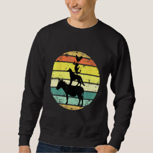 Sudadera Animales de la granja apilados retro Colores de so