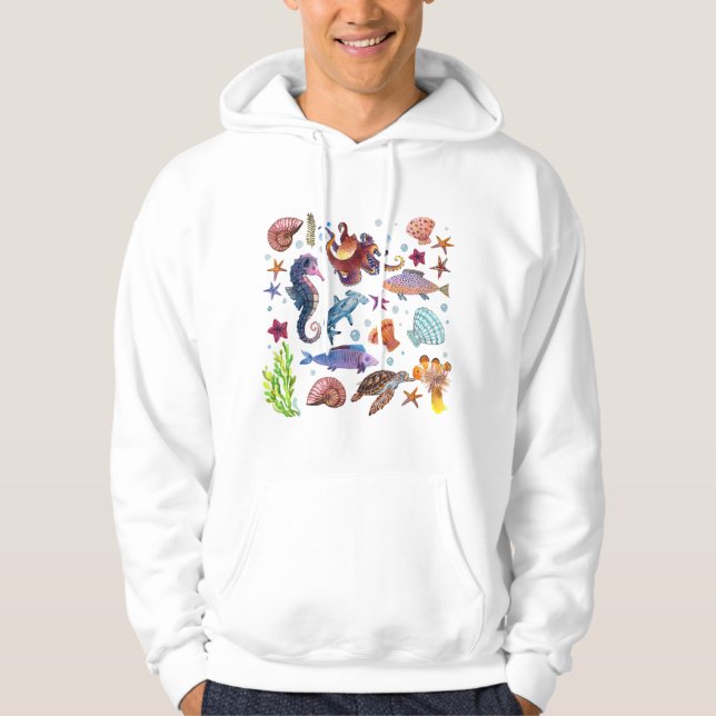 Sudadera Animales De Mar Cutáneo Niños Niños Criaturas Del  (Anverso)