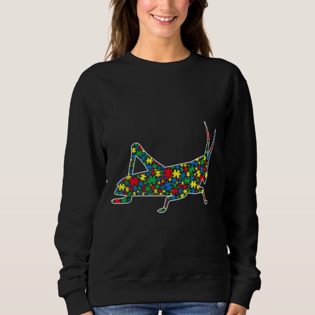 Sudadera Animales de rompecabezas de Grasshopper autistas a (Anverso)