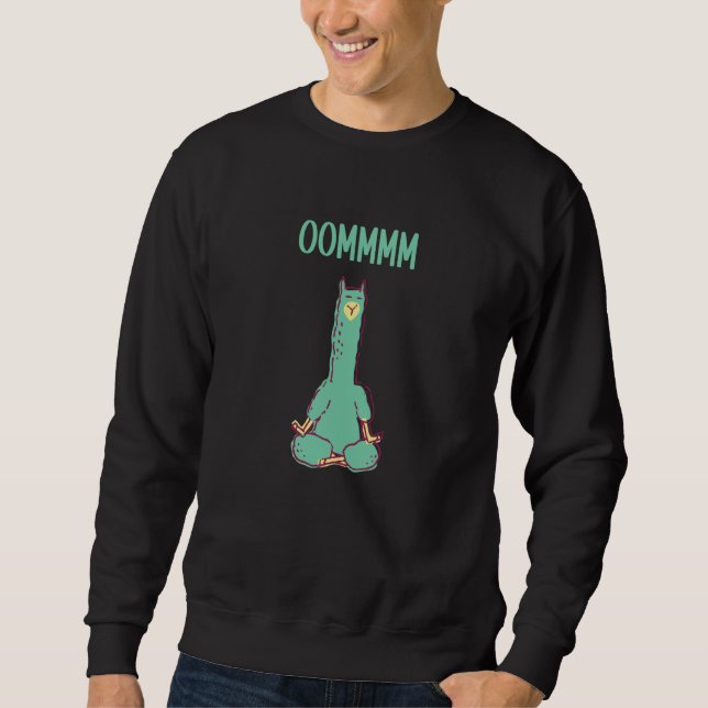 Sudadera Animales de Yoga de Alpaca Ejercicio Tranquilo Zen (Anverso)