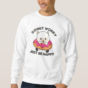 Sudadera Animales Divertidos De La Alpaca En Rosa De Donut
