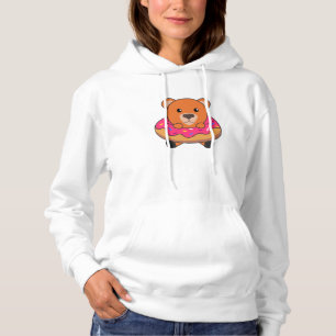Sudadera Animales Dulces De Oso Gracioso En Rosa Donut