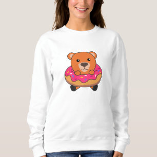 Sudadera Animales Dulces De Oso Gracioso En Rosa Donut