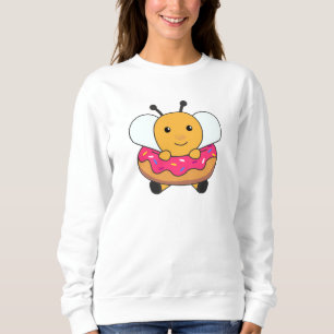 Sudadera Animales Dulces Y Graciosos De Abeja En Rosa Donut