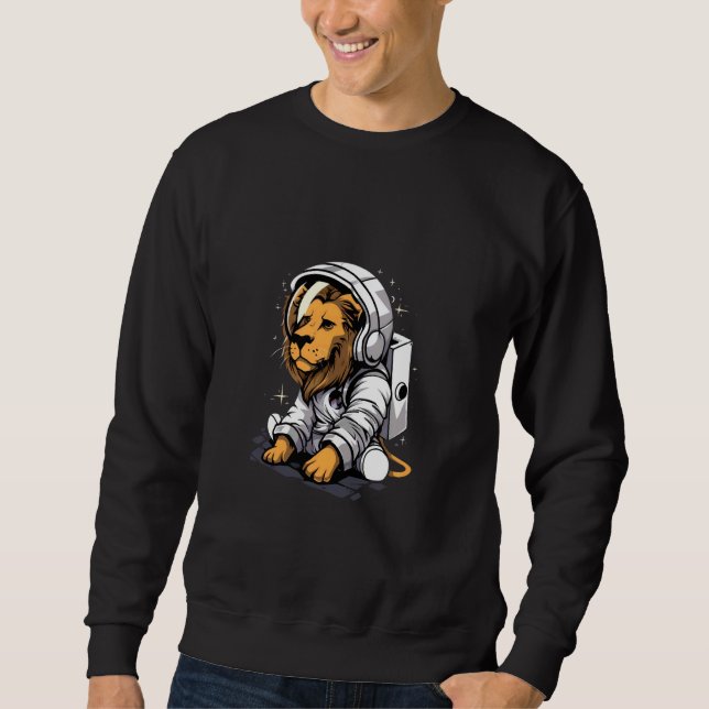 Sudadera Animales en el espacio- Astronauta de león- León e (Anverso)
