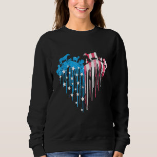 Sudadera Animales Granjero Corazón Bandera Americana 4 De J