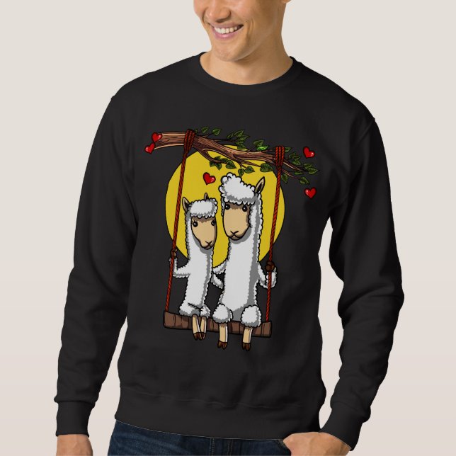 Sudadera Animales lindos de la alpaca de los pares de la (Anverso)