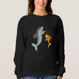 Sudadera Animales Marinos Bailando Pez Dorado Tiburón Notas