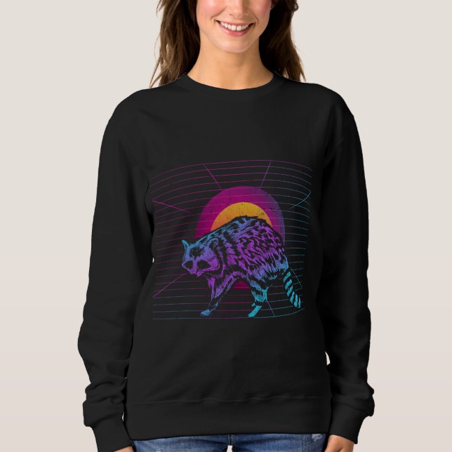 Sudadera Animales Panda Raccoon Lover Trash de Synthwave de (Anverso)
