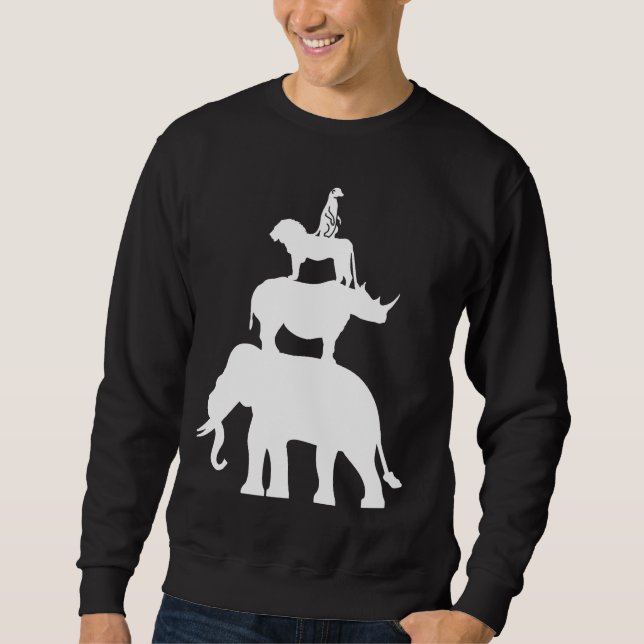 Sudadera Animales silvestres apilados Africa Jungle Safari  (Anverso)