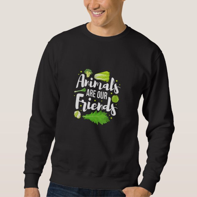 Sudadera Animales son nuestros amigos que comen verduras qu (Anverso)