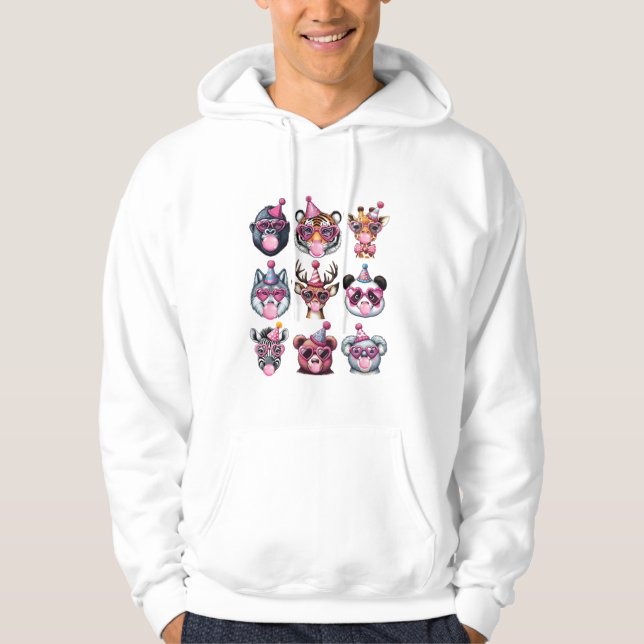 Sudadera Animales zoológicos Fiesta de cumpleaños Amantes d (Anverso)